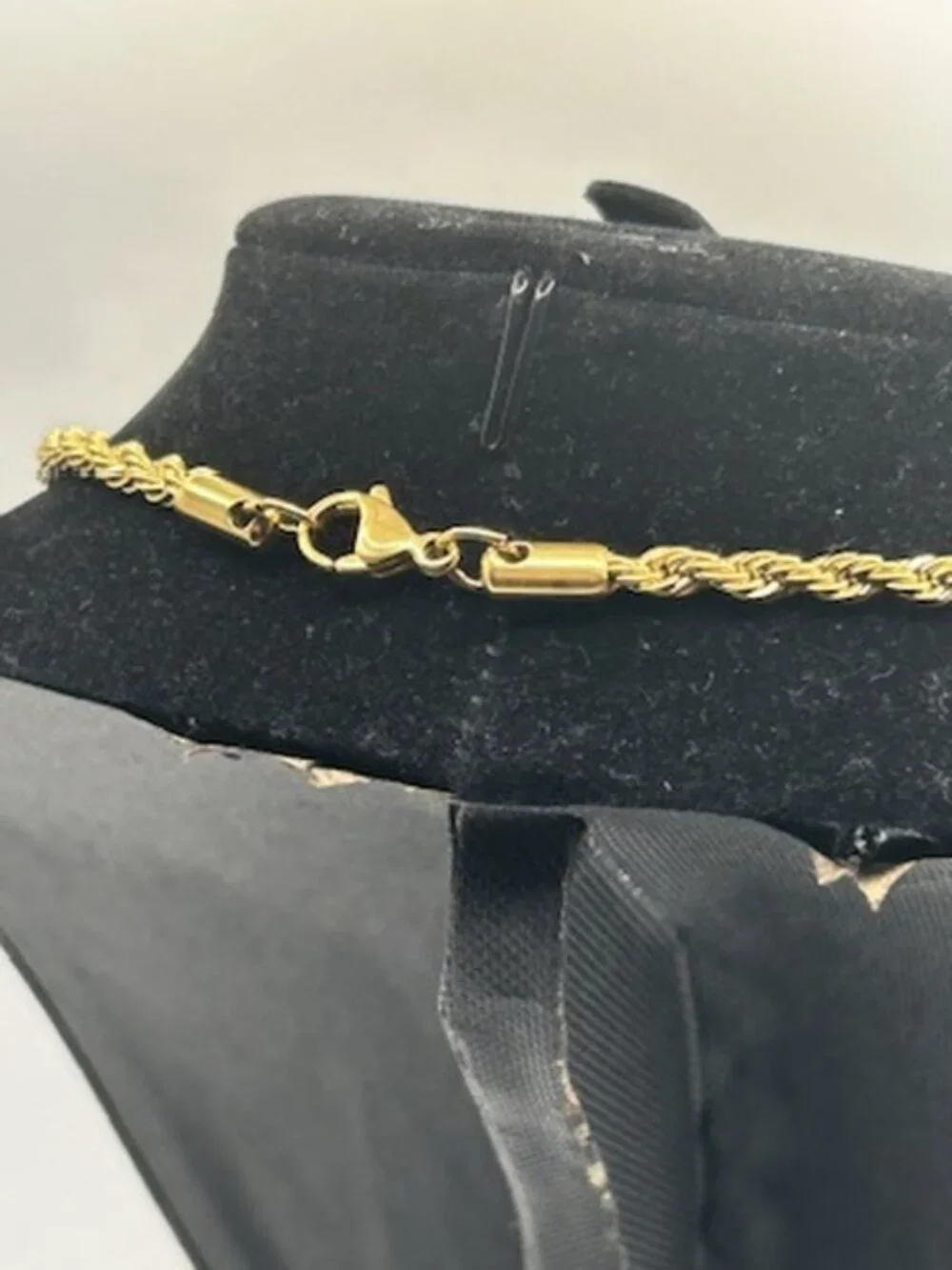 Mens 4mm Gold Rope Chain 22 Inch Real Gold Stainless Steel Plated Durable Solid